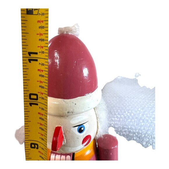 Vintage Wooden Nutcracker Santa Claus Rocking Horse Gifts & Beard 11" Holiday - Picture 5 of 13